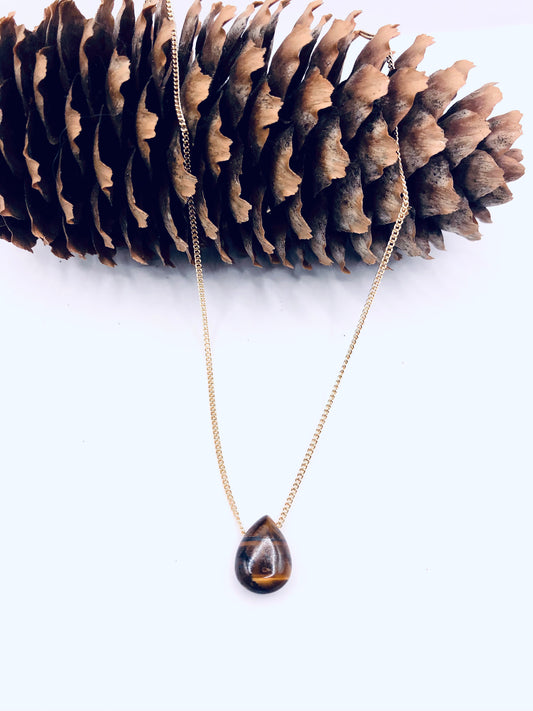 Teardrop Tigers Eye Necklace