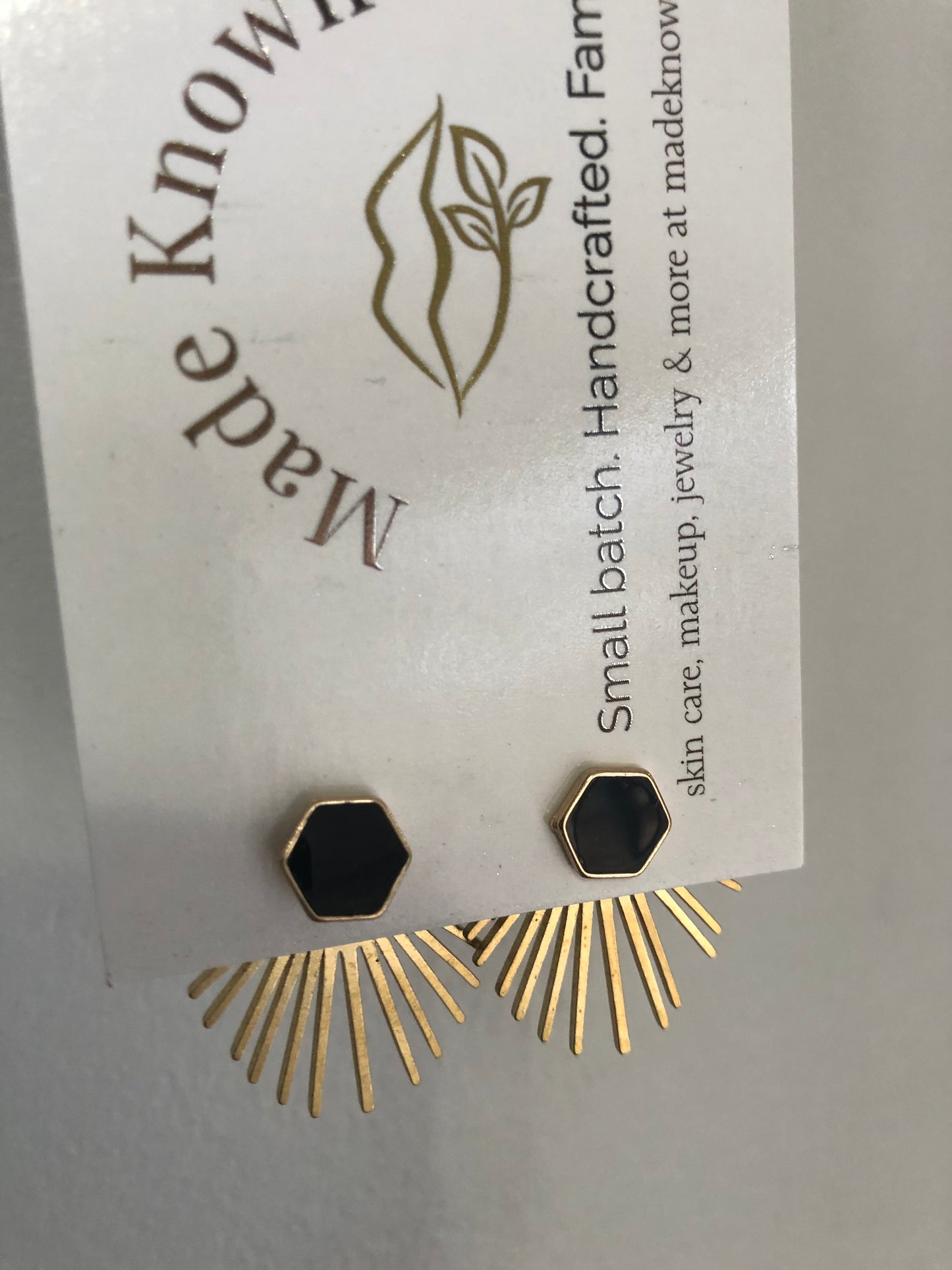 Gold fan earring jackets