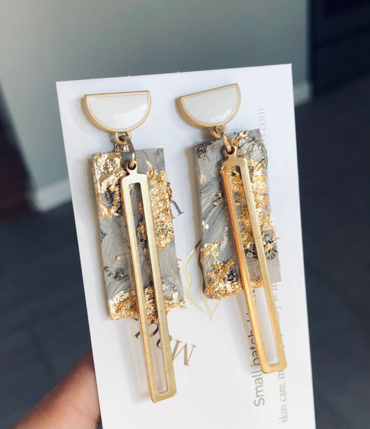 Gold leaf earrings