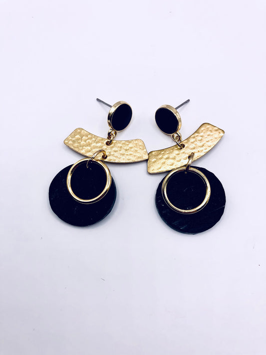 Black acrylic drop earrings